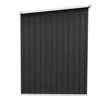 7 x 4ft Abri de Jardin en Acier Galvanisé, Kit de Fondation, Gris Foncé