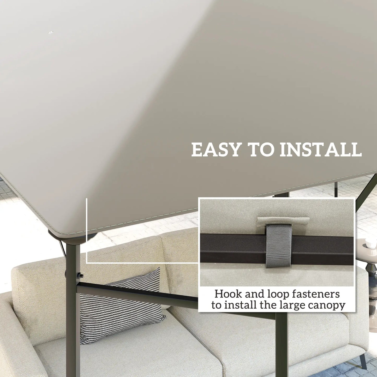 10' x 10' Gazebo Replacement Cover, UPF30+, Grey Gazebo Canopy Replacement at Gallery Canada