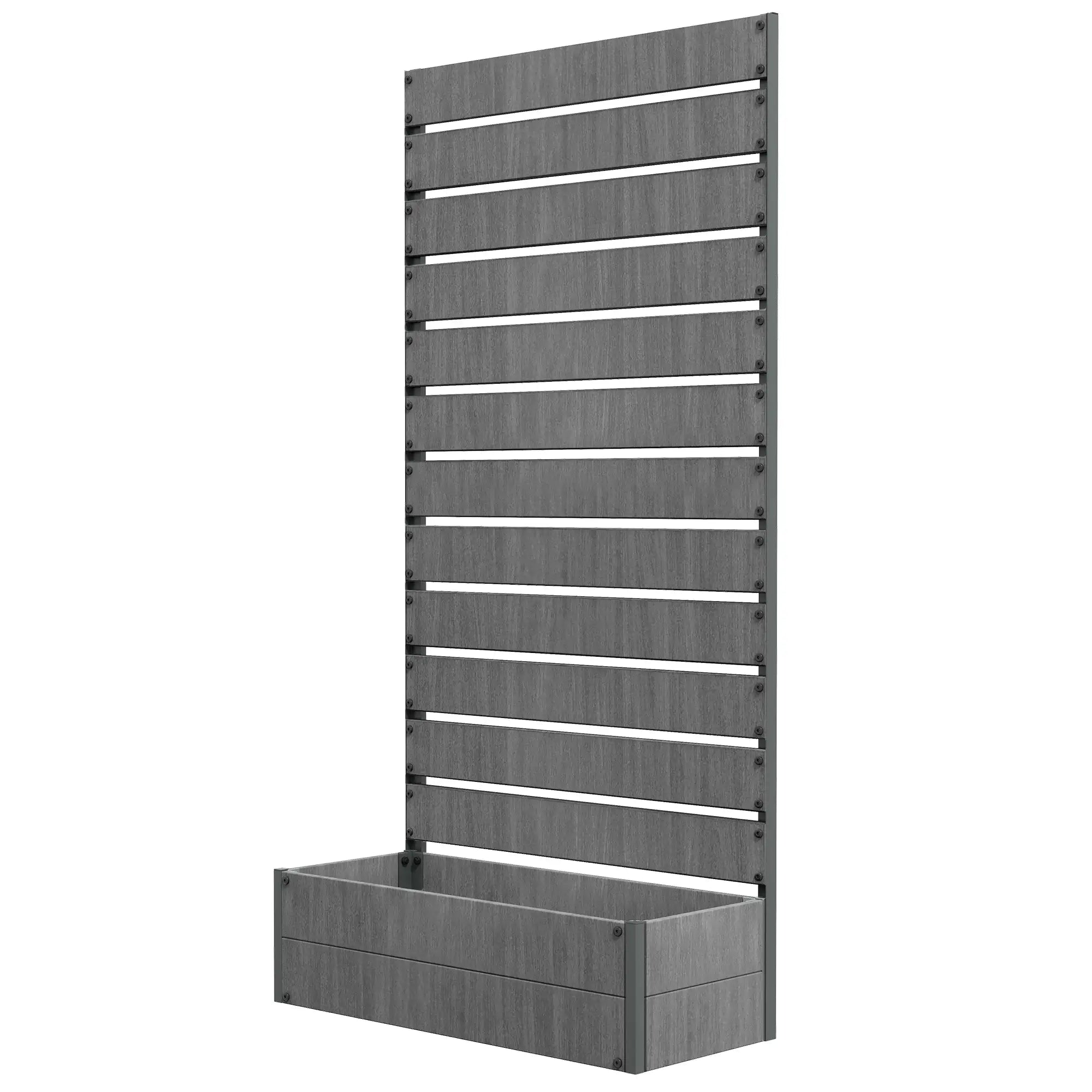 Trellis Planter, Raised Garden Bed, Dark Grey Wooden Planter Boxes Dark Grey at Gallery Canada