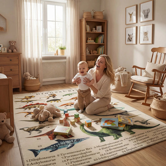 Large Play Mat 200 x 150 cm, Dinosaur Pattern, Toddler Crawling Mat Kids Gym & Playmats Khaki at Gallery Canada