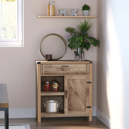 Rustic Barn Door Storage Cabinet, Modern Farmhouse Buffet Sideboard, Light Oak Bar Cabinets at Gallery Canada