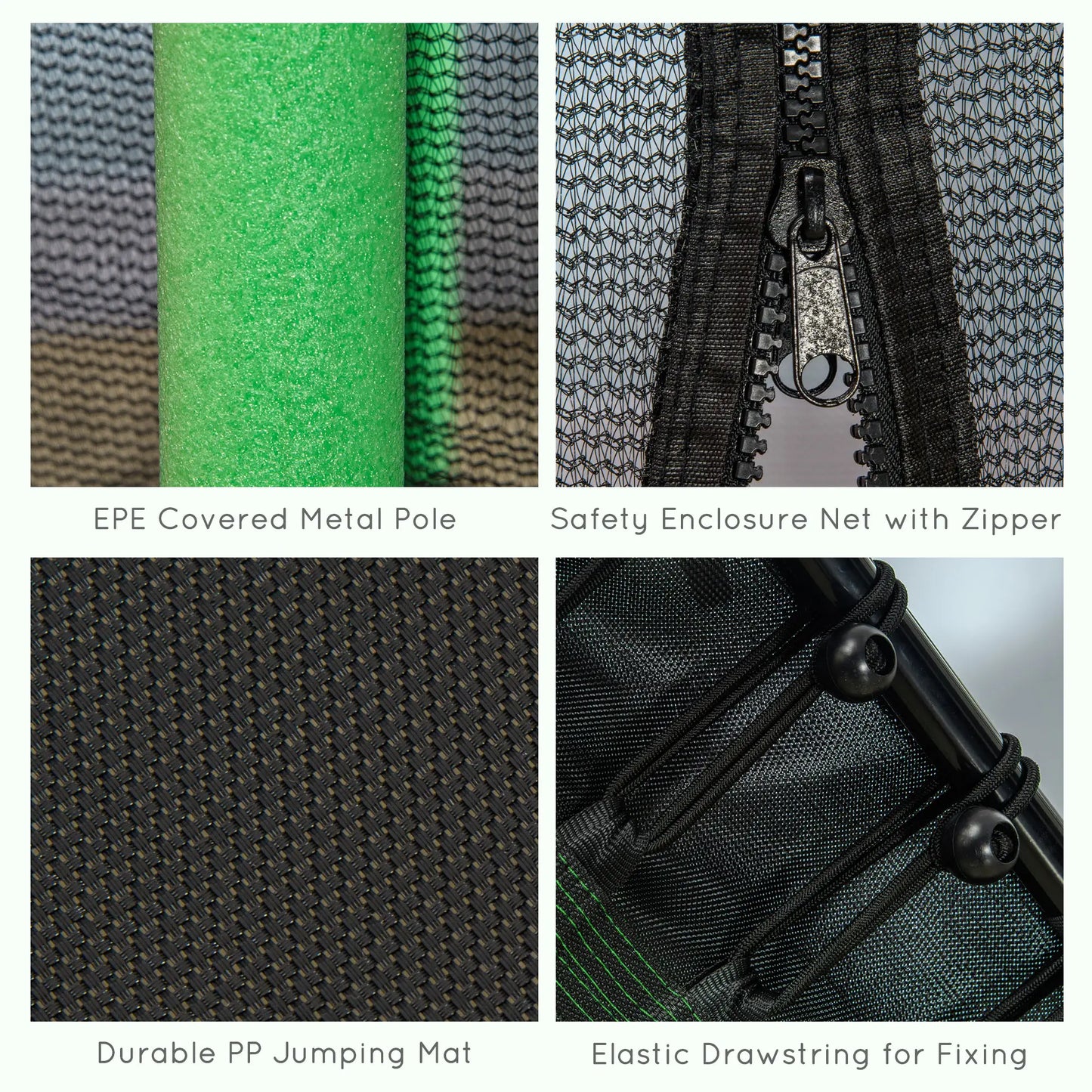 64" Kids Trampoline, Indoor Outdoor, Enclosure Net, Green Trampolines at Gallery Canada