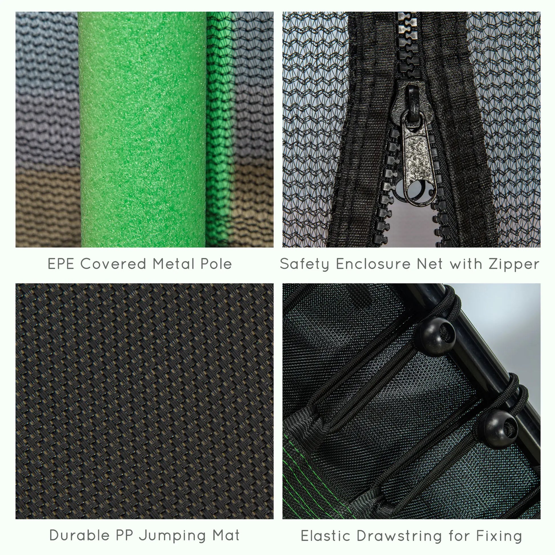 64" Kids Trampoline, Indoor Outdoor, Enclosure Net, Green Trampolines at Gallery Canada