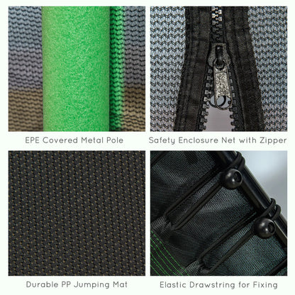 64" Kids Trampoline, Indoor Outdoor, Enclosure Net, Green Trampolines at Gallery Canada