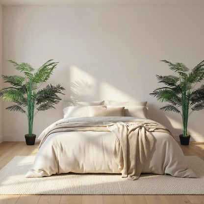 5FT Artificial Palm Tree Set, Fake Tropical Plant In Pot, Green Artificial Trees at Gallery Canada