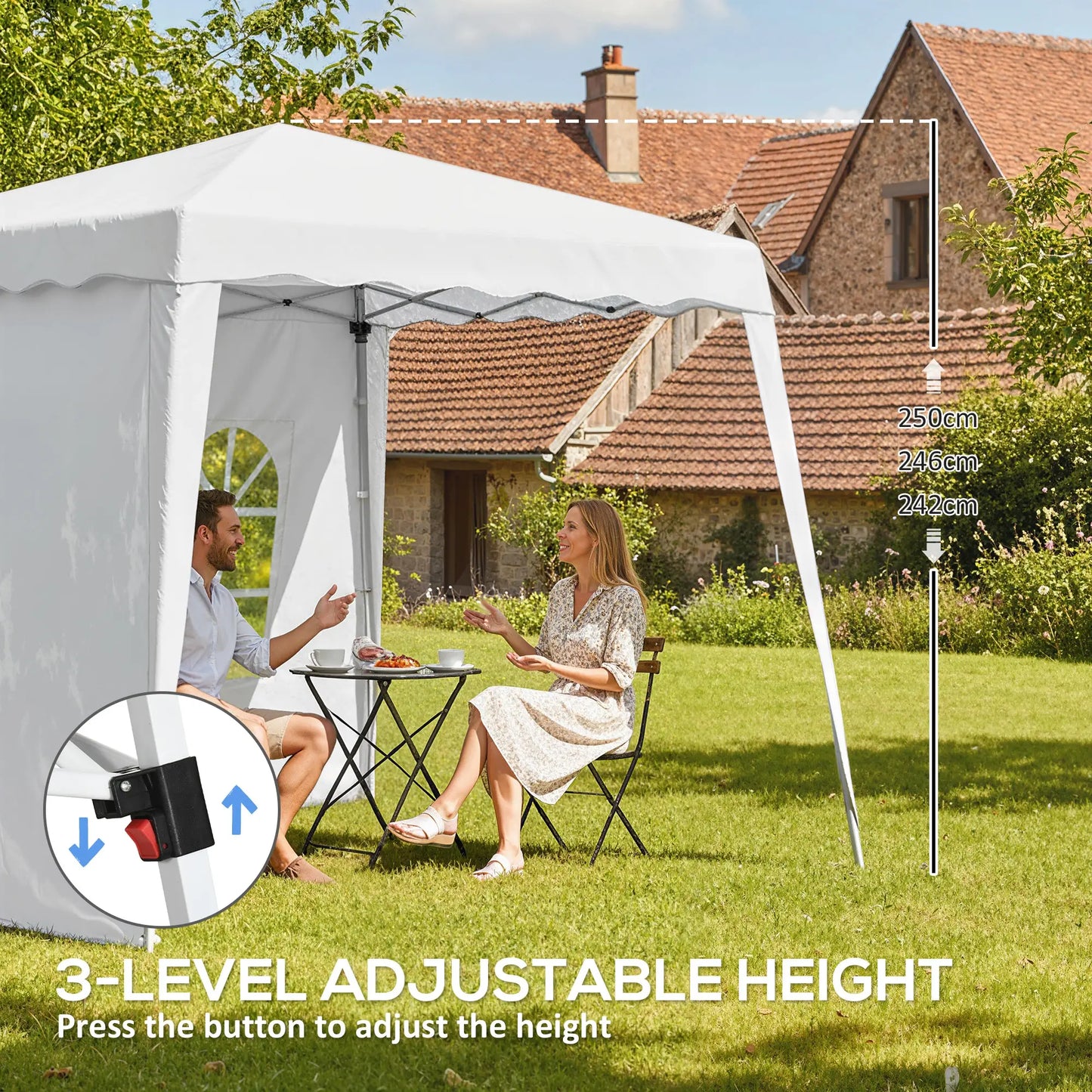 Pop Up Canopy Tent With Sidewalls, UV50+, Carry Bag, Slant Legs, 8 x 8ft Pop Up Canopies at Gallery Canada