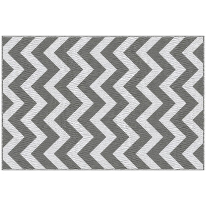 Reversible Outdoor RV Rug, 4' x 6', Patio Floor Mat, Grey & White Garden Decor at Gallery Canada