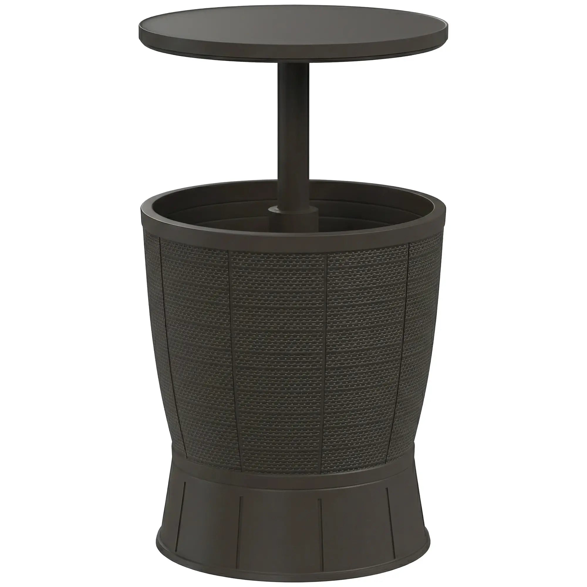 11 Gallon Patio Cooler Side Table, Height Adjustable Top, Drainage Plug, Brown Patio Side Tables at Gallery Canada