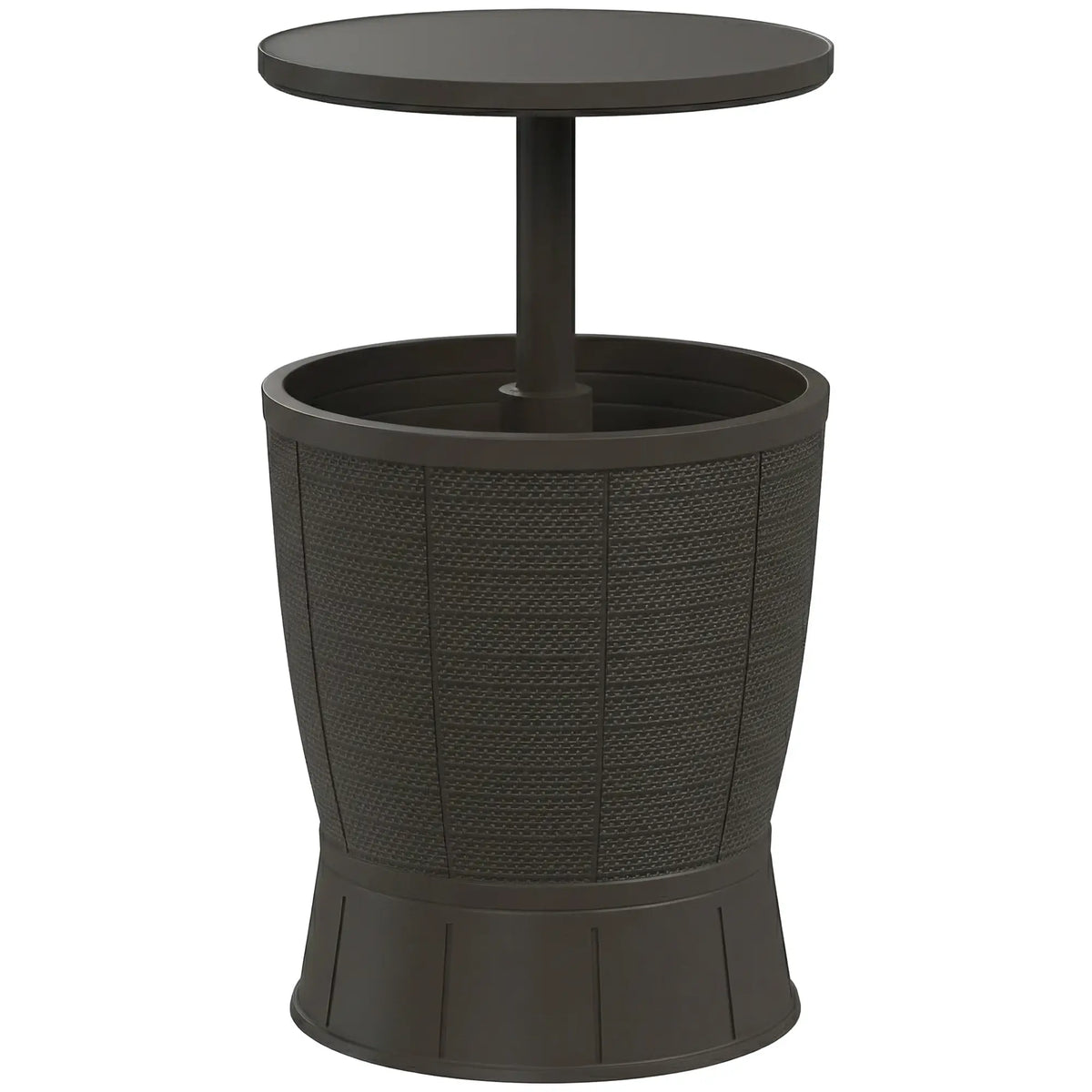 11 Gallon Patio Cooler Side Table, Height Adjustable Top, Drainage Plug, Brown Patio Side Tables at Gallery Canada