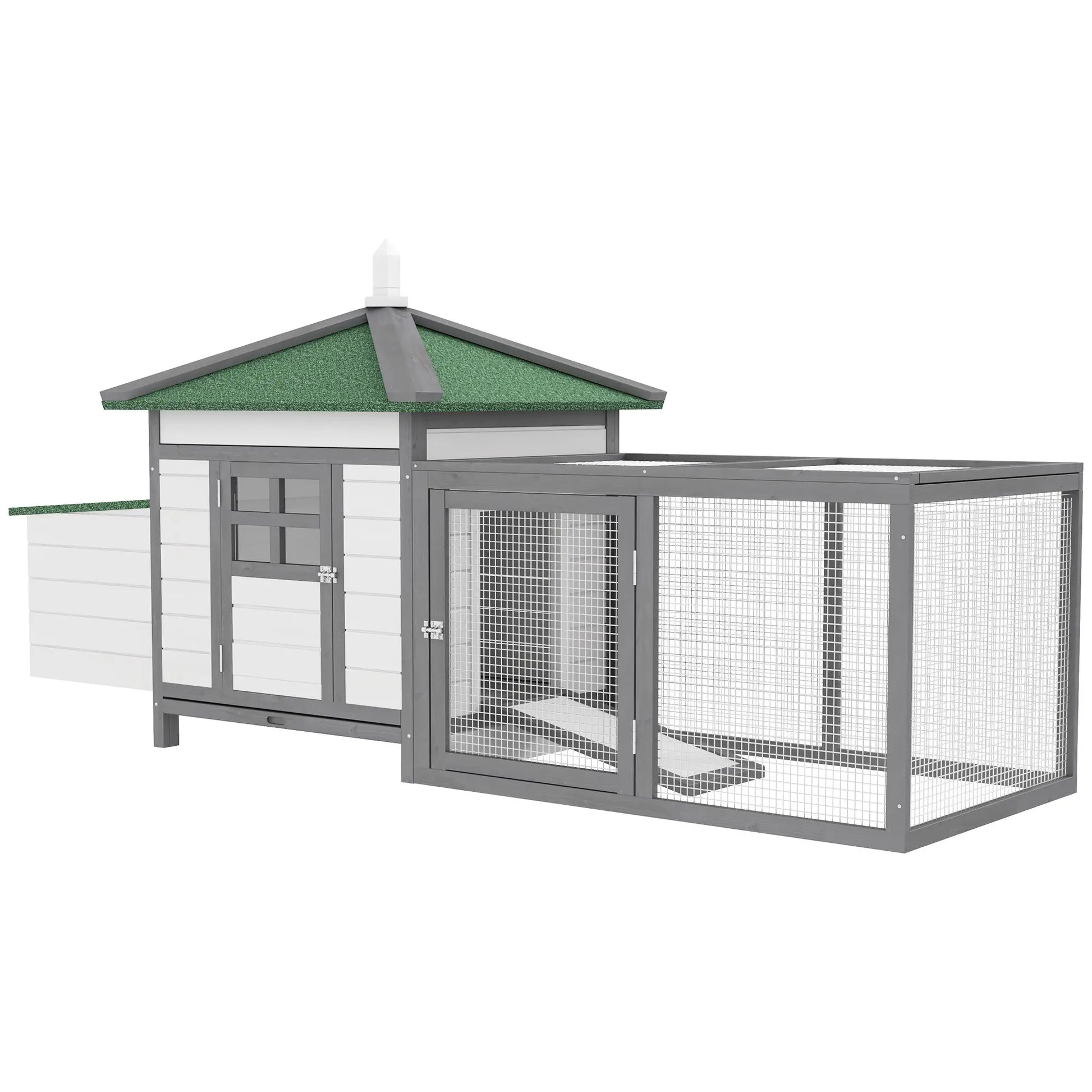 77 Chicken Coop, Rabbit Hutch, Poultry Cage, Dark Gray, White Chicken Coops Grey and White at Gallery Canada