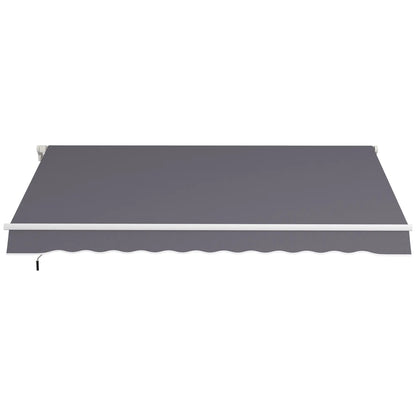 12' x 10' Manual Retractable Awning, Adjustable Sunshade Shelter, Dark Grey Patio Awnings Dark Grey at Gallery Canada