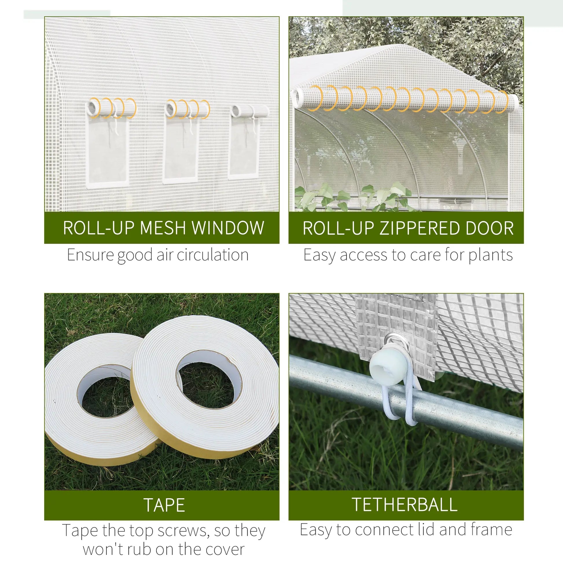 20x10x7ft Heavy Duty Walk-In Greenhouse, Outdoor Plant Grow House, White Tunnel Greenhouses at Gallery Canada