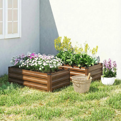 Galvanized Raised Garden Beds, Outdoor Planter Box, Dark Brown Galvanized Planter Boxes at Gallery Canada