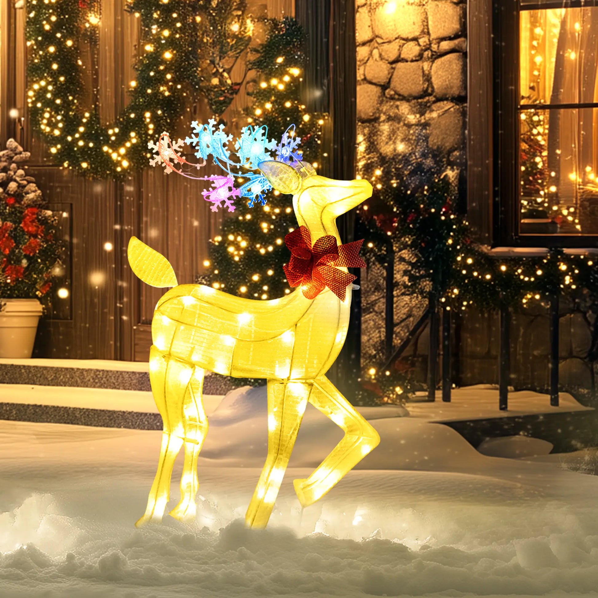 Light Up Reindeer Yard Decoration, Indoor Outdoor Garden Lawn, White Christmas Deer Lights at Gallery Canada