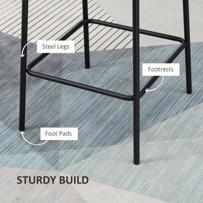 Upholstered Counter Height Bar Stools, Set of 2, 26", Steel Legs Bar Stools at Gallery Canada