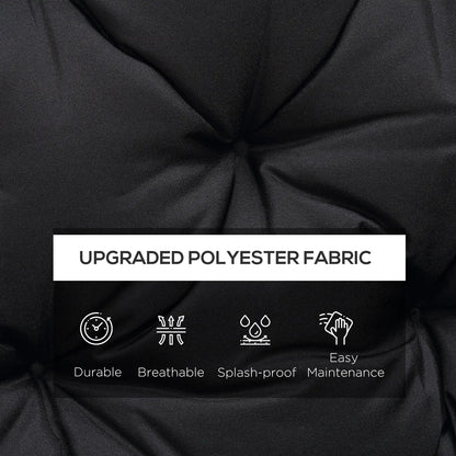 Porch Swing Cushion Garden Bench Cushion with Backrest, Non-Slip 3-Seater Thick Pad, Swing Chair Mat Replacement for Indoor and Outdoor, 59.1" x 38.6", Black Patio Chair Cushions at Gallery Canada