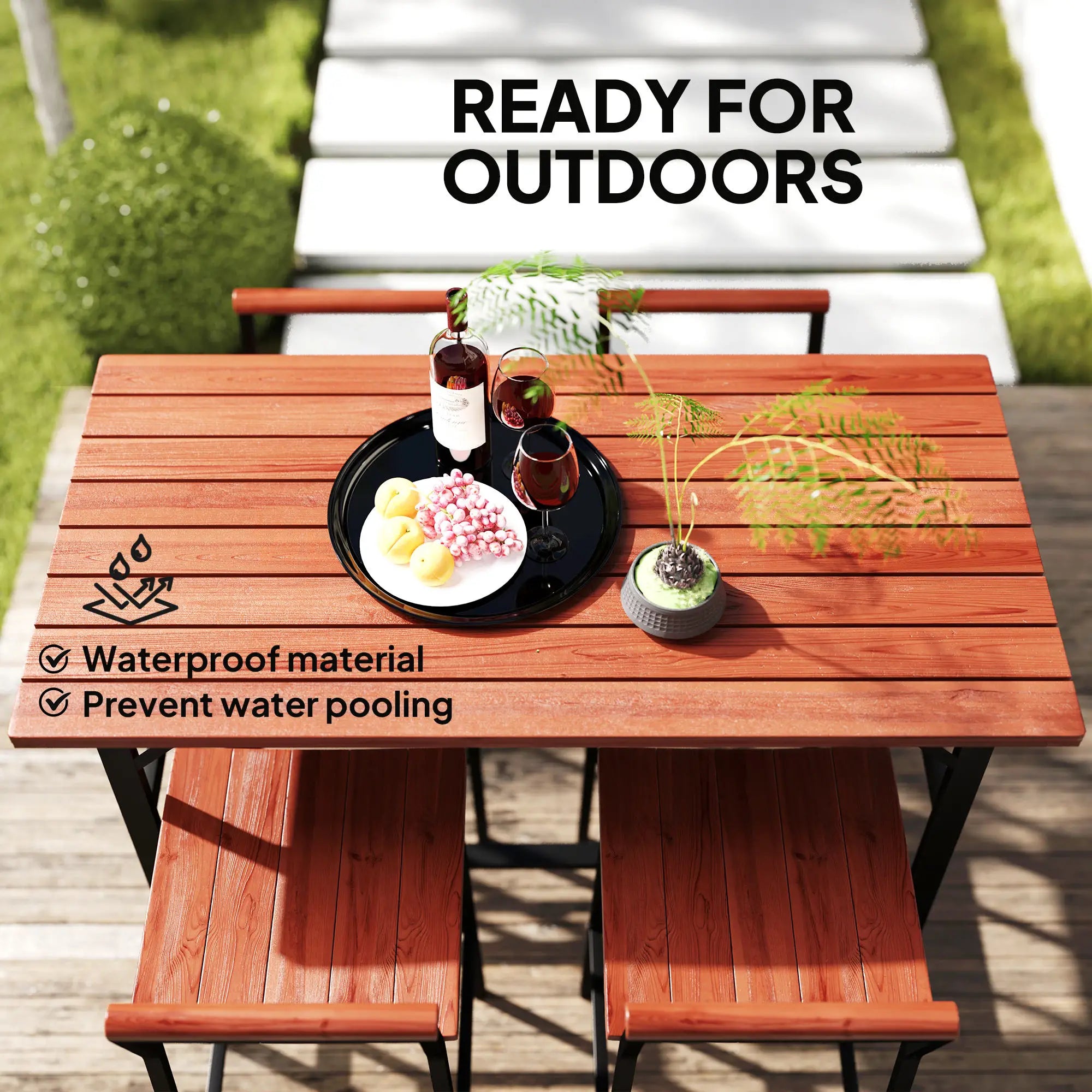 5 Piece Patio Bar Set, 47