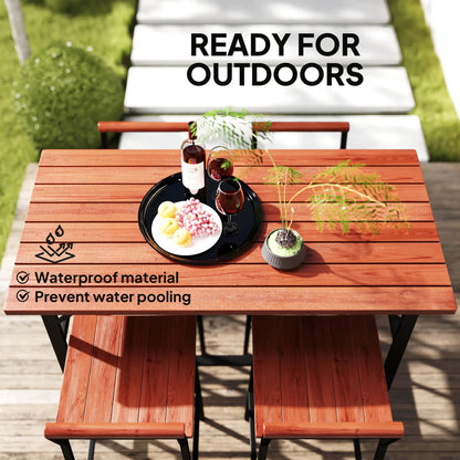 5 Piece Patio Bar Set, 47" Table, 4 Stools, Brown Bistro Sets at Gallery Canada