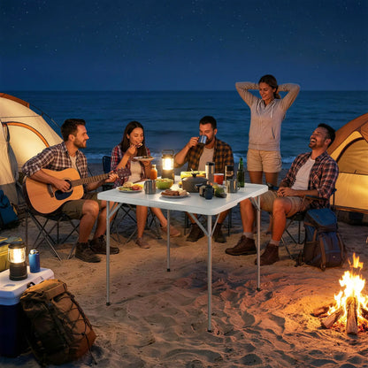 Heavy Duty Folding Picnic Table, 34" x 34", Indoor Outdoor Camping, White Picnic Tables & Camping Chairs at Gallery Canada