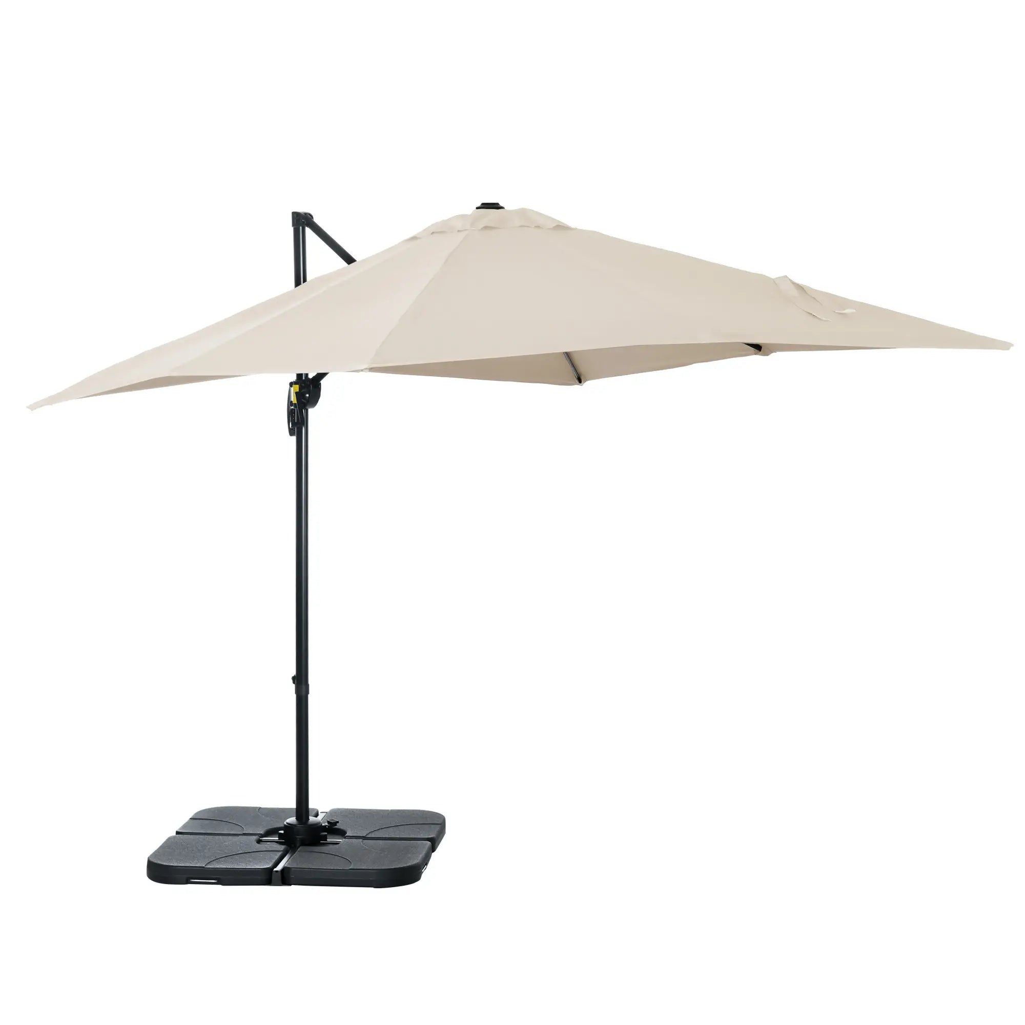 8' x 8' Square Patio Umbrella, 360° Rotation, Aluminum, White Cantilever Umbrellas at Gallery Canada