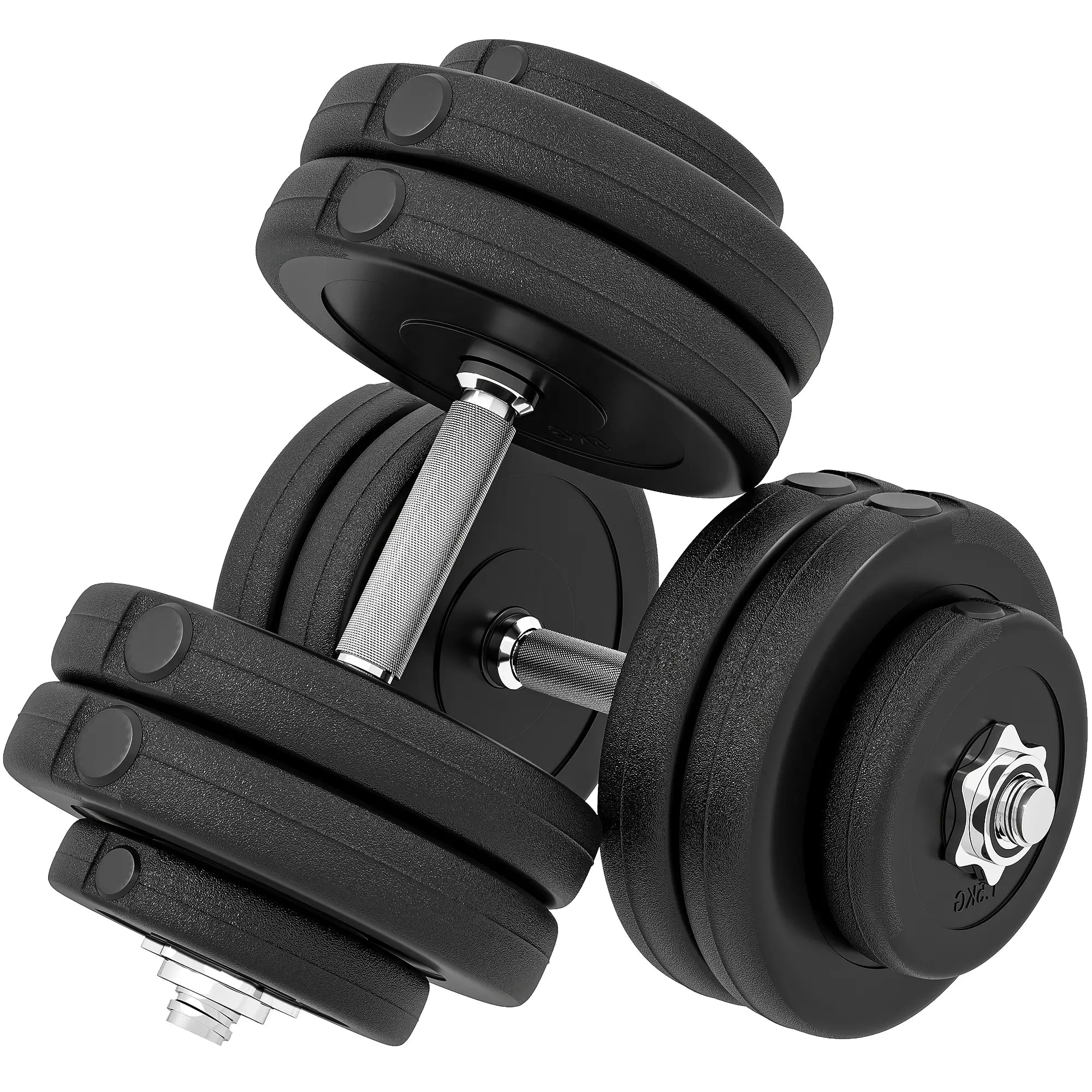 Adjustable 2 x 55lbs Dumbbell Set, Weight Training, Home Gym, Black Dumbbells & Barbells at Gallery Canada