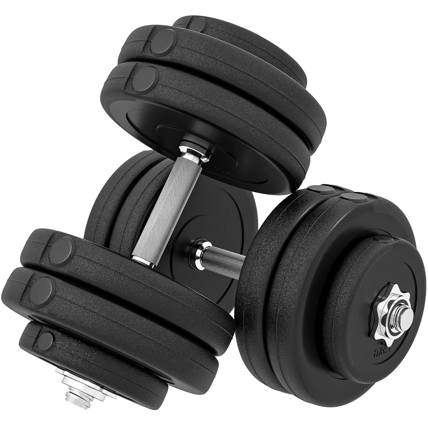 Adjustable 2 x 55lbs Dumbbell Set, Weight Training, Home Gym, Black Dumbbells & Barbells at Gallery Canada
