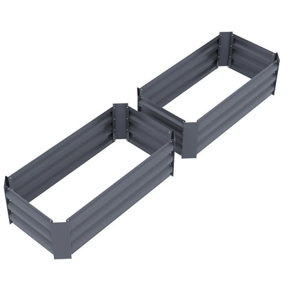 Steel Raised Garden Bed Set, Elevated Planter Box, 39"x20"x12", Dark Grey