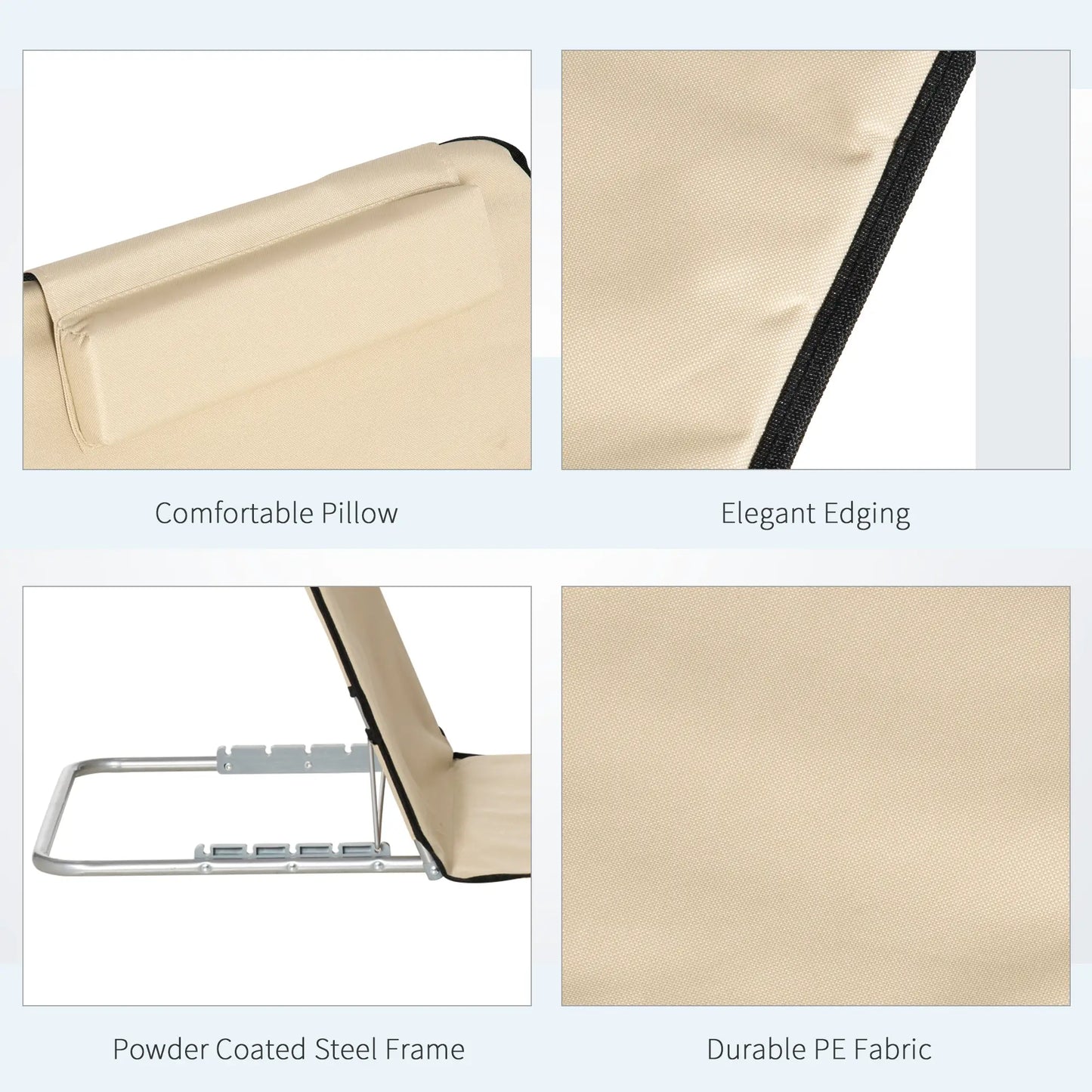 Beach Lounge Chair Set, 2 Pieces, Folding Chaise, Beige Beach Accessories at Gallery Canada