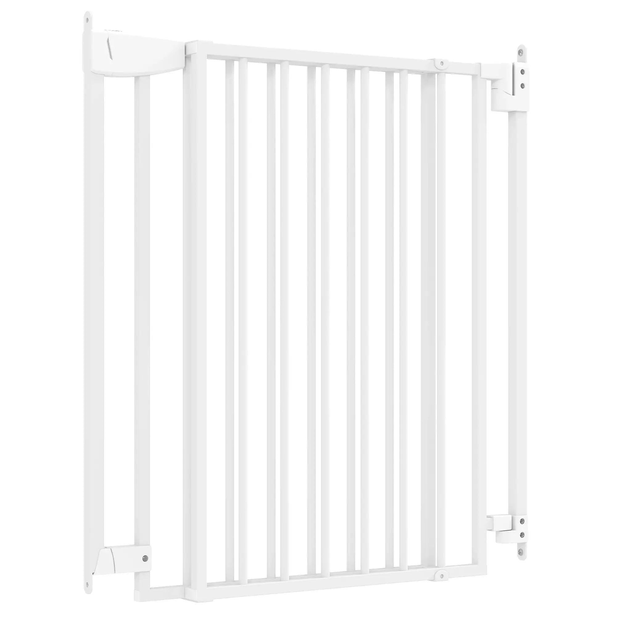 28.3-42.7 In Wide Dog Gate, Dual Locks, White Pet Gates at Gallery Canada
