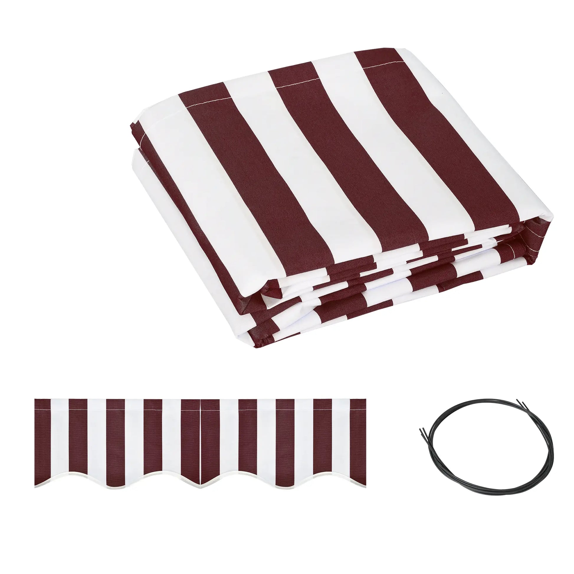 9' x 8' Outdoor Sunshade Canopy, UV Protection, White, Red Awning Fabric Replacement at Gallery Canada