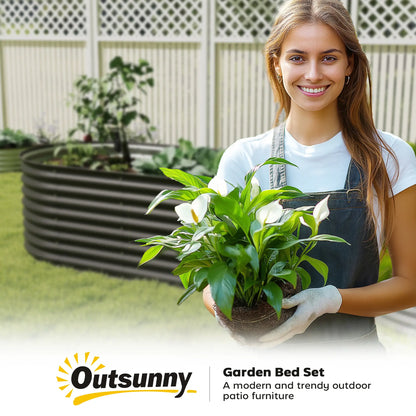 Galvanized Raised Garden Bed, 5 x 2.5 x 2 ft, Oval Planter Box, Black Galvanized Planter Boxes at Gallery Canada