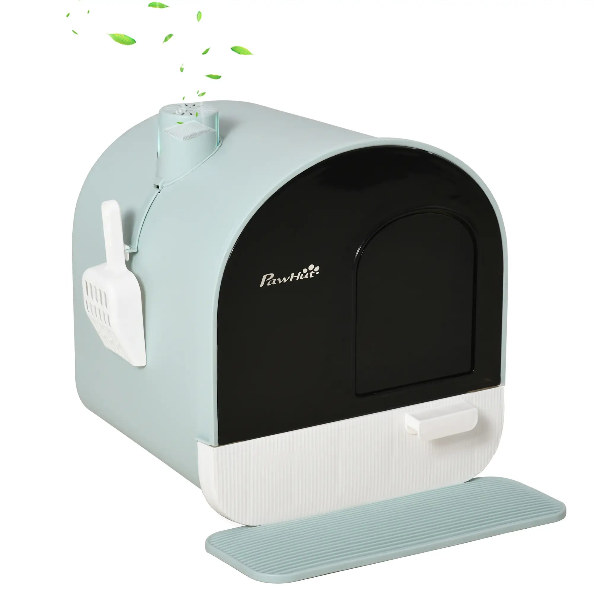 Cat Litter Box with Lid, Removable Tray, Scoop, Filter, Green Cat Litter Box Enclosures at Gallery Canada