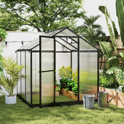 6' x 8' x 6.4' Polycarbonate Greenhouse, Aluminum, Walk-In, Charcoal Grey Walk In Greenhouses at Gallery Canada