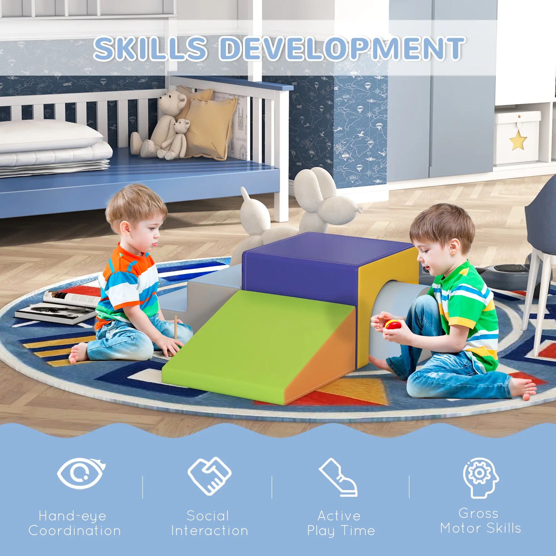 4 Piece Foam Play Set, Toddlers and Children, Dark Baby Gym & Playmats at Gallery Canada
