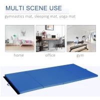 4'x8'x2" Folding Gymnastics Tumbling Mat, Exercise Mat with Carrying Handles for Yoga, MMA, Martial Arts, Stretching, Core Workouts, Dark Blue Gymnastics Mats at Gallery Canada