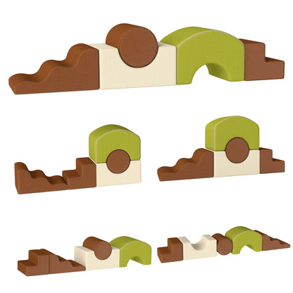 5-Piece Foam Climbing Blocks, Non-Slip, Washable Cover for Crawling