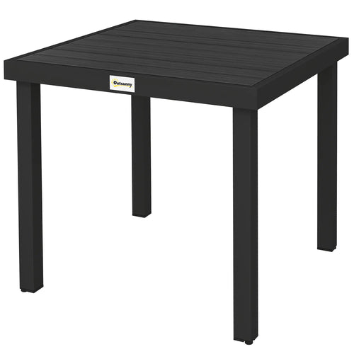 Square Aluminum Patio Dining Table for 4, Outdoor Garden, Black