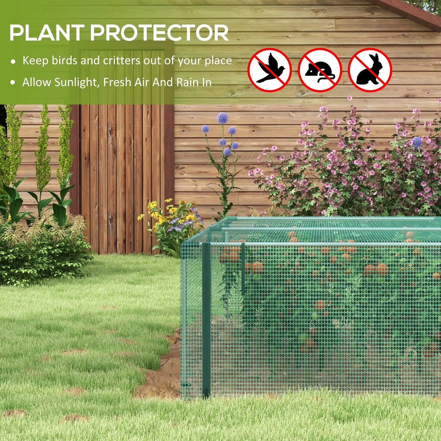 Plant Protection Cage, 12.2' x 4.1', Galvanised Steel Frame, Zipper Roll-Up Door Greenhouses at Gallery Canada