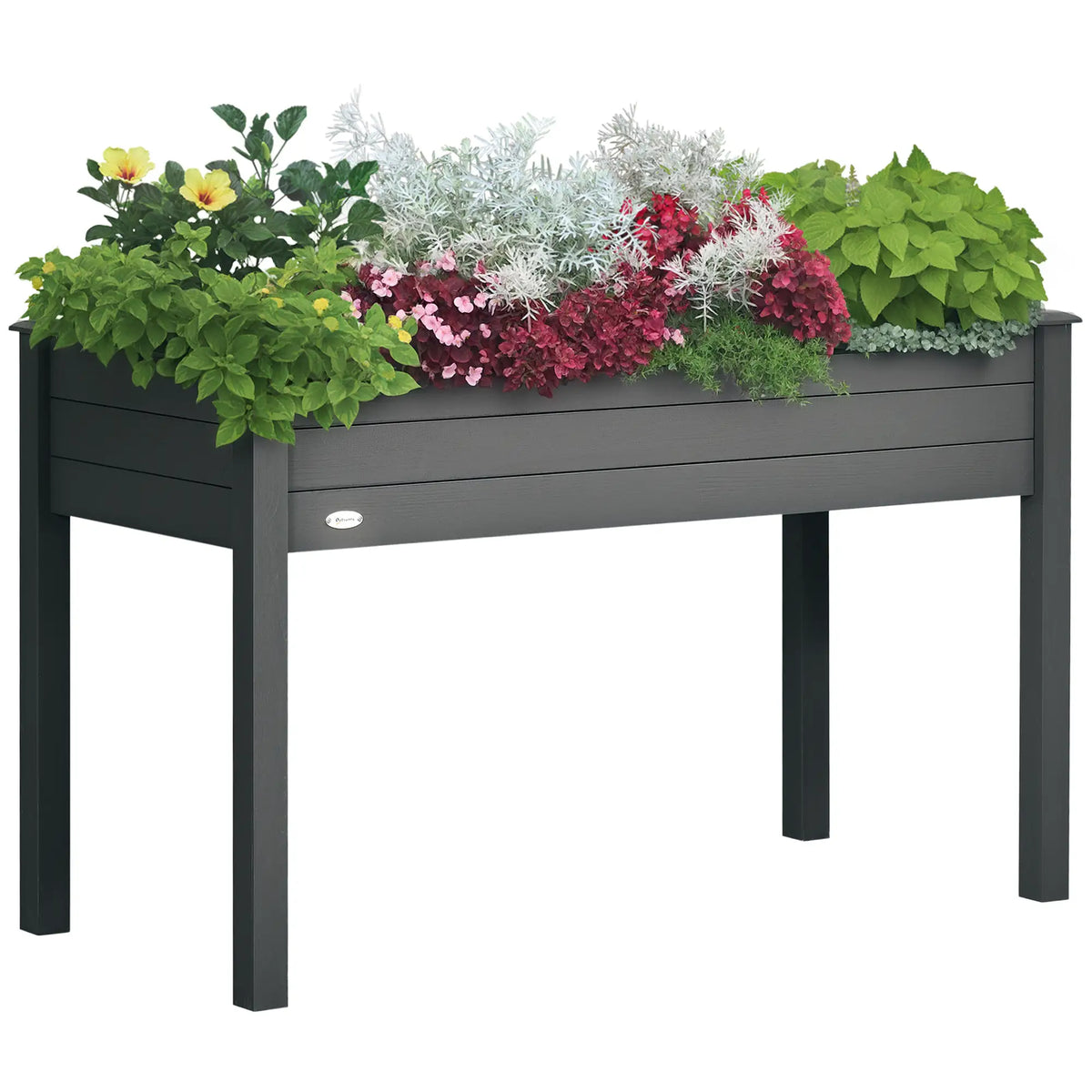 48" x 22" x 30" Wooden Raised Garden Bed, Elevated Planter with Legs, Dark Grey Raised Garden Beds at Gallery Canada
