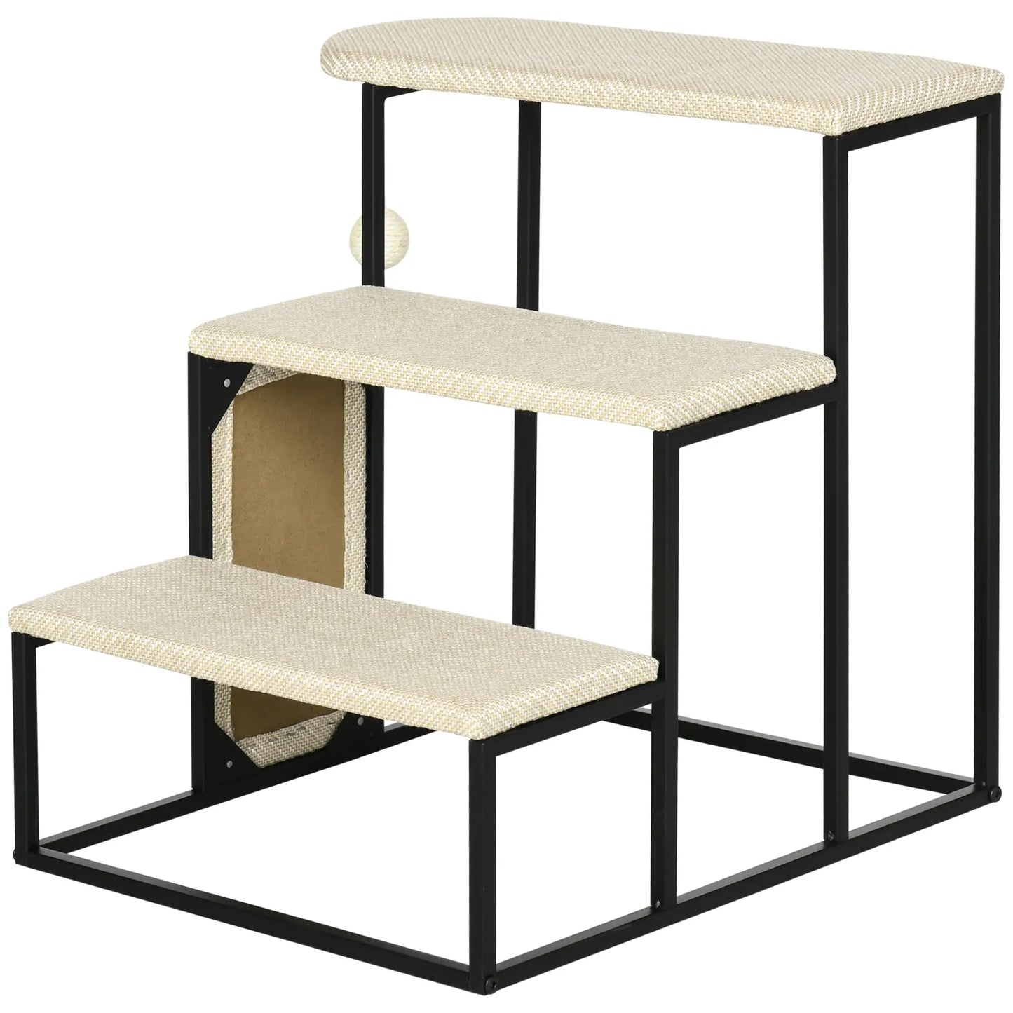20 3-Step Cat Stairs, Carpeted Ladder Ramp, Scratching Board, Cream White Dog Stairs at Gallery Canada