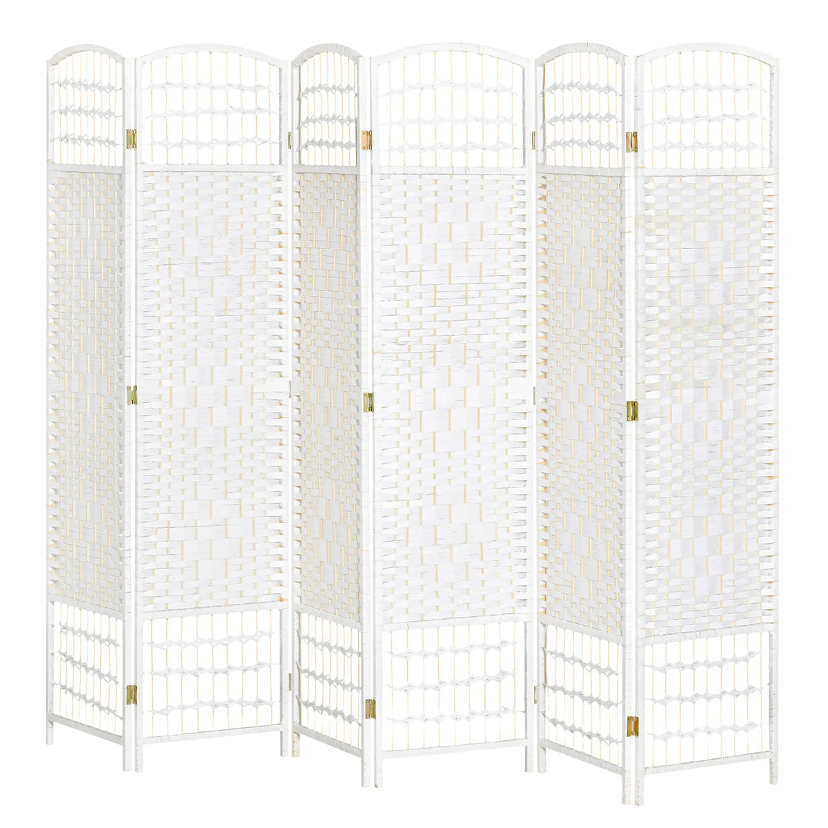 6 Panel Room Divider, 5.6 ft Tall, Folding Privacy Screen, White Room Dividers at Gallery Canada