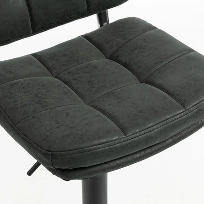 Bar Stools Set of 2, Swivel, Adjustable Height, PU Leather, PU Leather