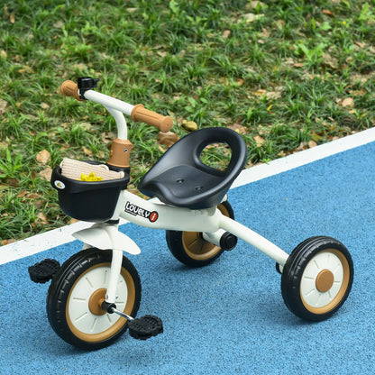 Toddler Tricycle for 2-5 Year Olds, Adjustable Seat, Basket, Bell, White Tricycles for Kids at Gallery Canada