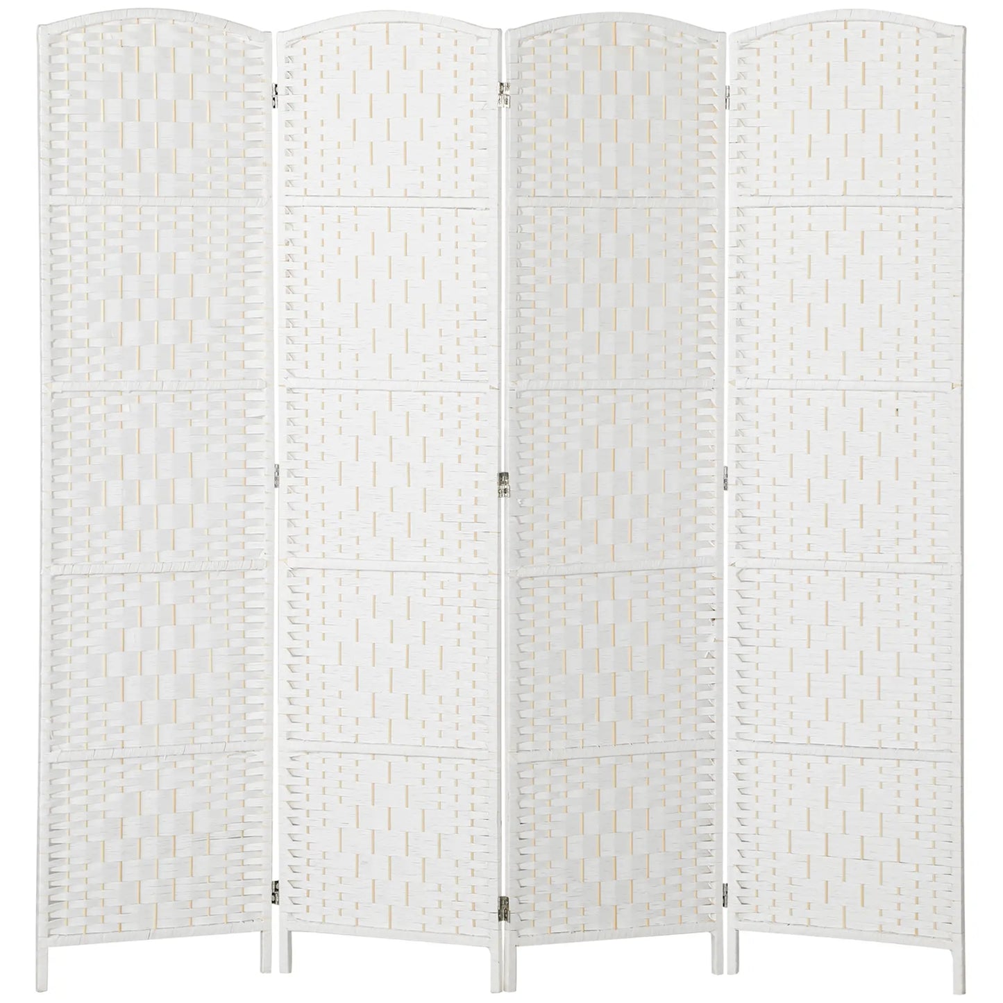 6ft 4-Panel Folding Room Divider, Wooden Frame, White Room Dividers White at Gallery Canada