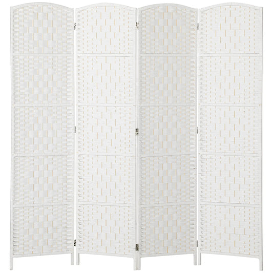 6ft 4-Panel Folding Room Divider, Wooden Frame, White Room Dividers White at Gallery Canada