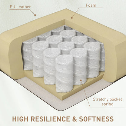 Swivel Massage Recliner Chair, Manual Rocker, PU Leather, Cream White Single Sofas at Gallery Canada