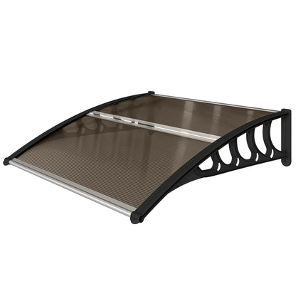 40.6" x 38" Polycarbonate Awning Door Canopy, UV Protection, Brown Door Awnings at Gallery Canada