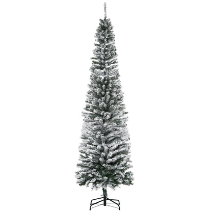 7.5ft Flocked Pencil Christmas Tree, Realistic Tips, Green Pencil Christmas Trees at Gallery Canada