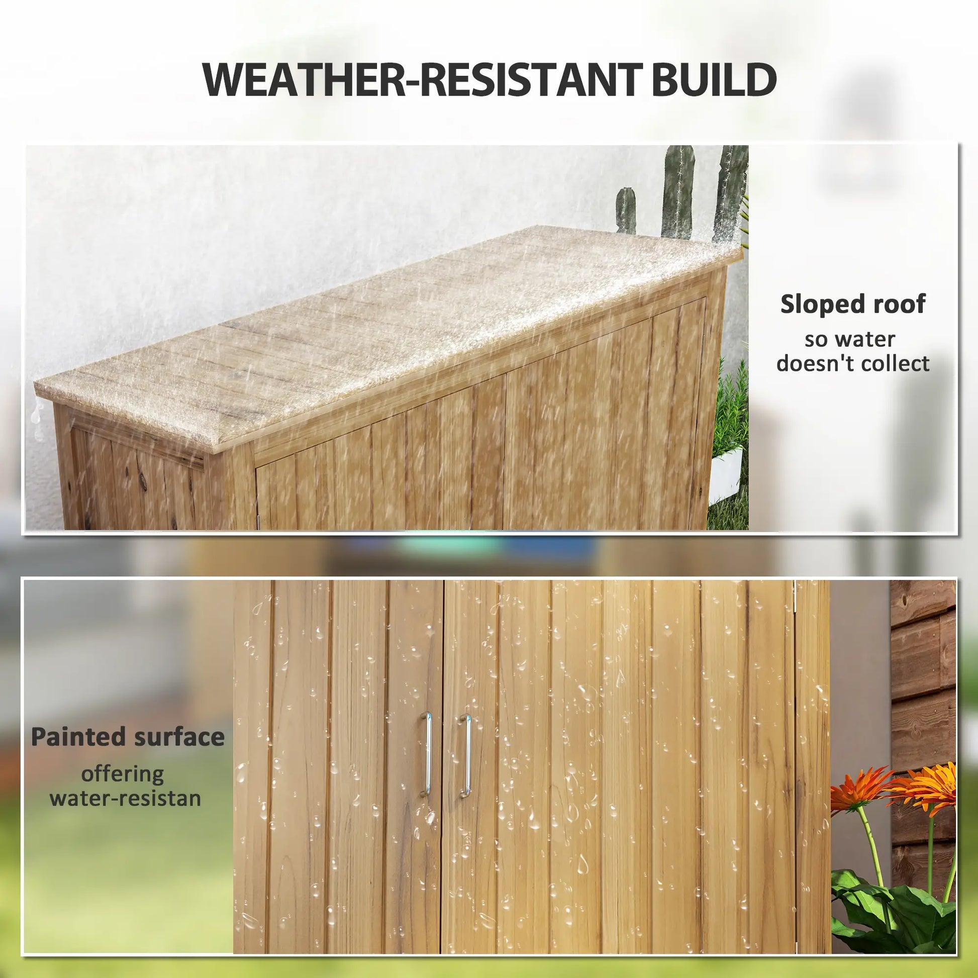 Wooden Garden Shed, Compact Outdoor Storage, 2 Shelves, 2 Doors, 43" x 20" x 34" Sheds at Gallery Canada