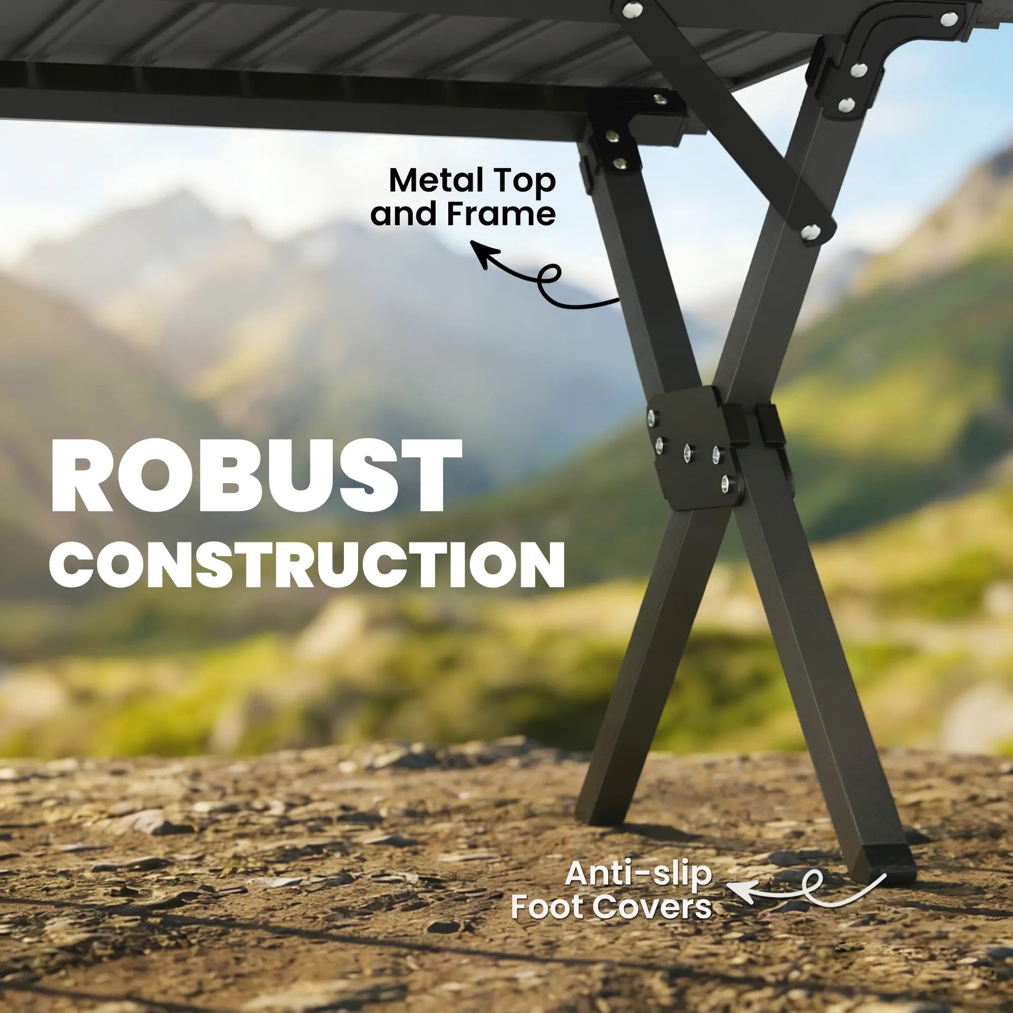 4ft Folding Camping Table, Waterproof Picnic Table, Black Picnic Tables & Camping Chairs at Gallery Canada